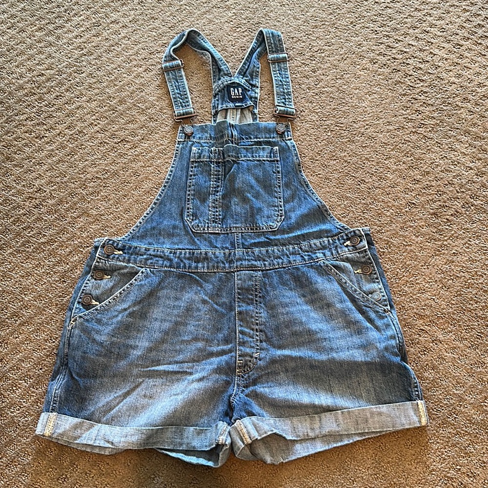 GAP overall denim shorts
